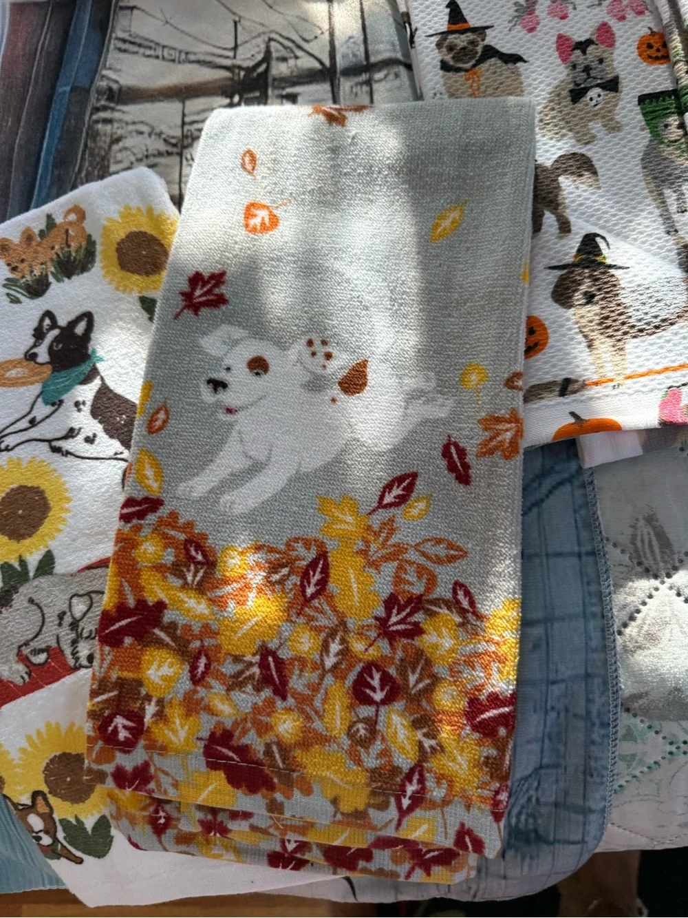 New Set of 4 Fall/Halloween Dog Hand Towels